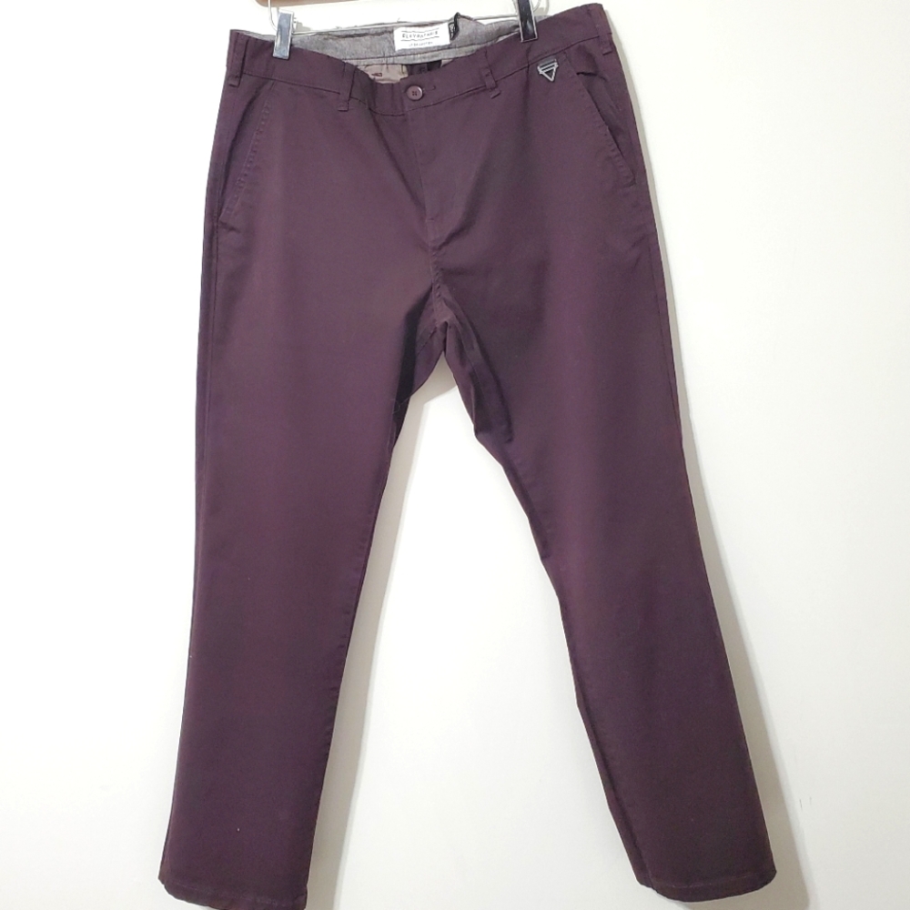 Eleven Paris Charlie Slim Straight Chino Pants Raisin 33 Waist NEW